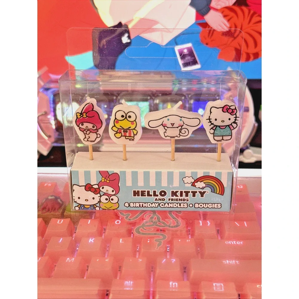 Sanrio Hello Kitty & Friends Birthday Candle 4 Pick Topper My Melody Keroppi